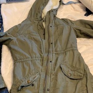 Long green winter jacket
